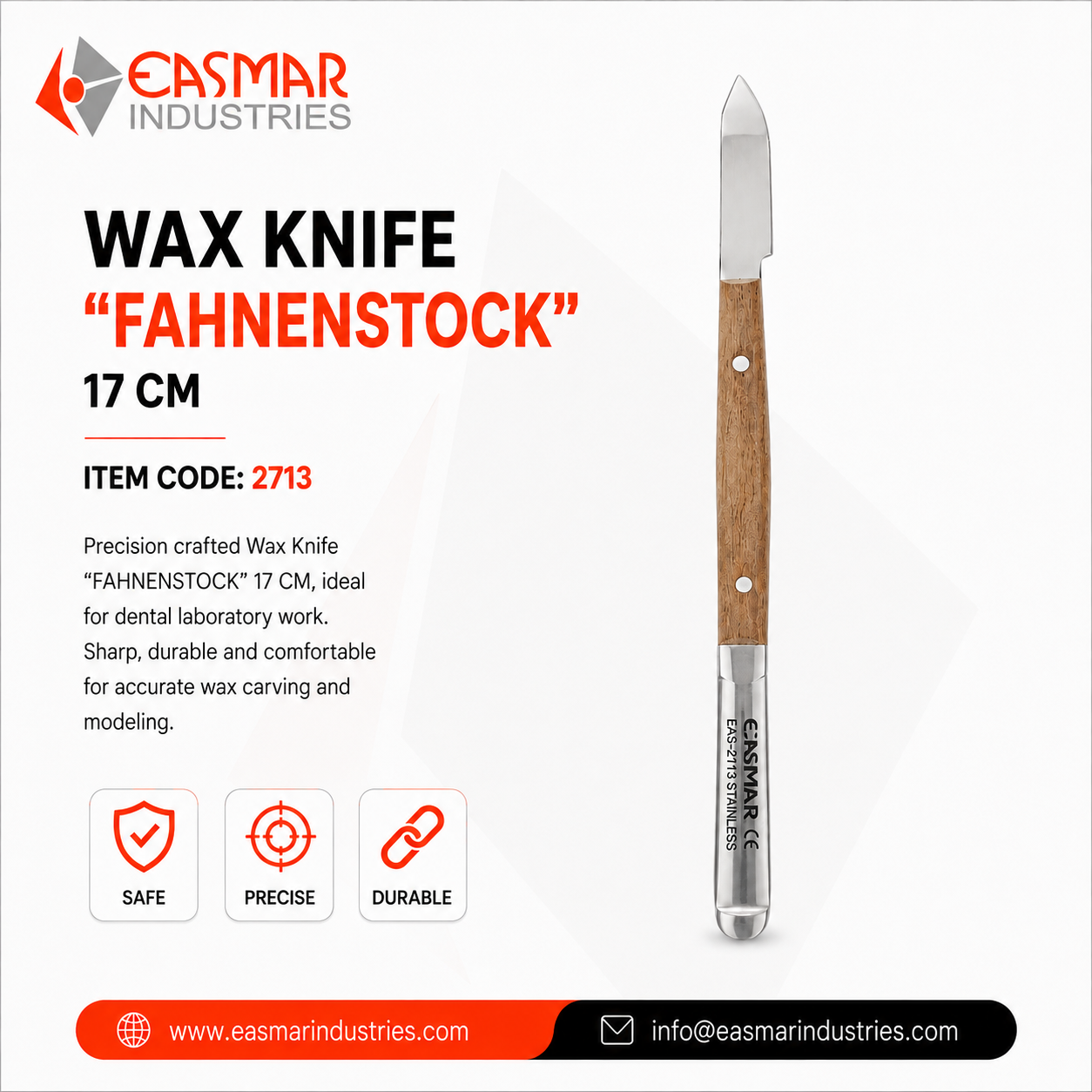 WAX KNIFE "FAHNENSTOCK" 17 CM